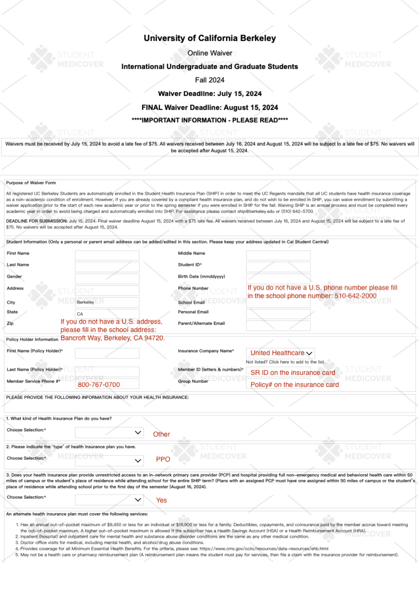 [20242025] Insurance Waiver Guide For University Of California