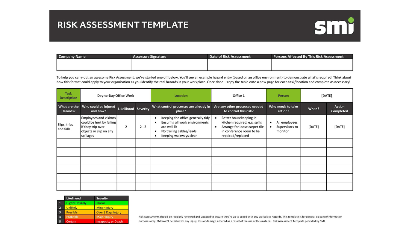 Site Risk Assessment Template