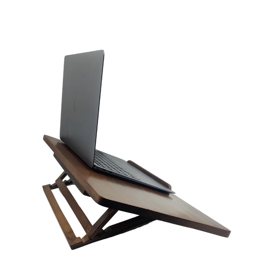 Wooden Laptop Stand Riser Foldable Adjustable Study Table Cooling Pad