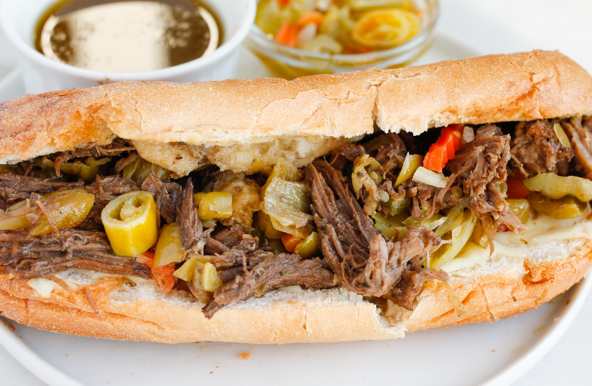 Instant Pot Italian Beef Smile Sandwich