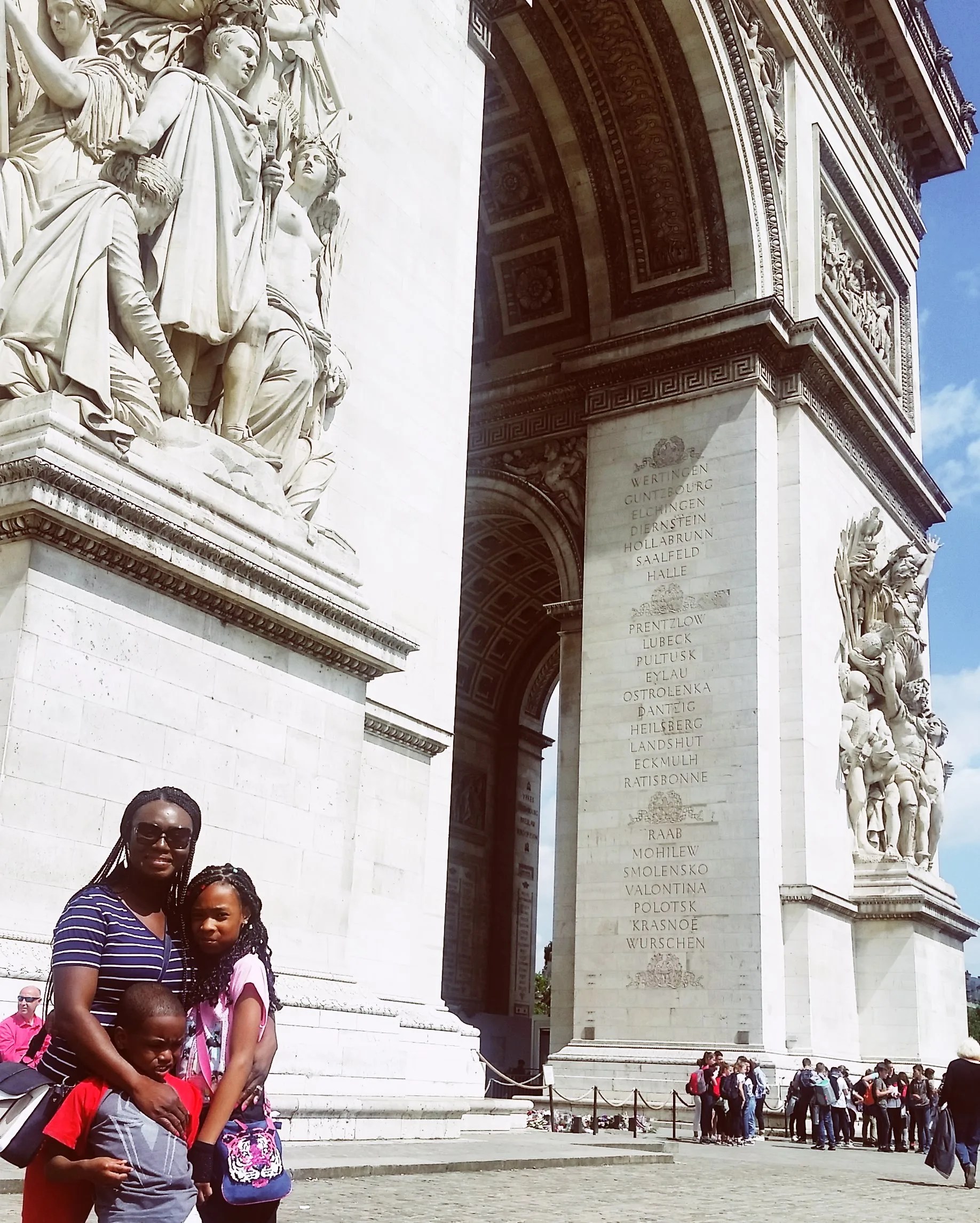In front of the Arc de Triomphe in Paris