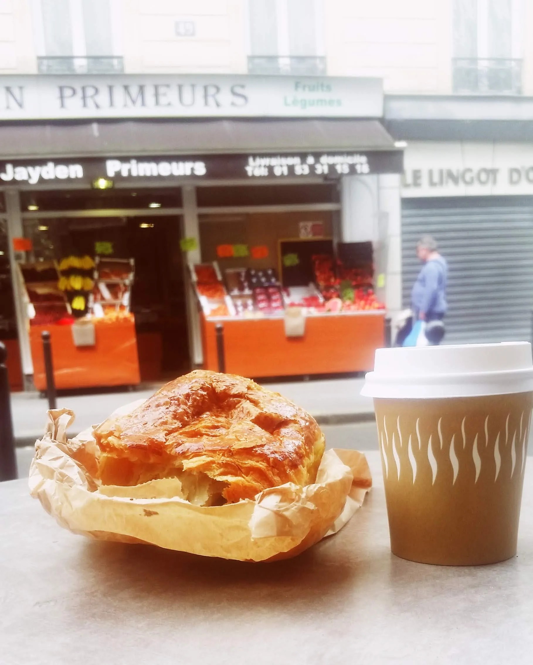 Croissant and coffee in Paris