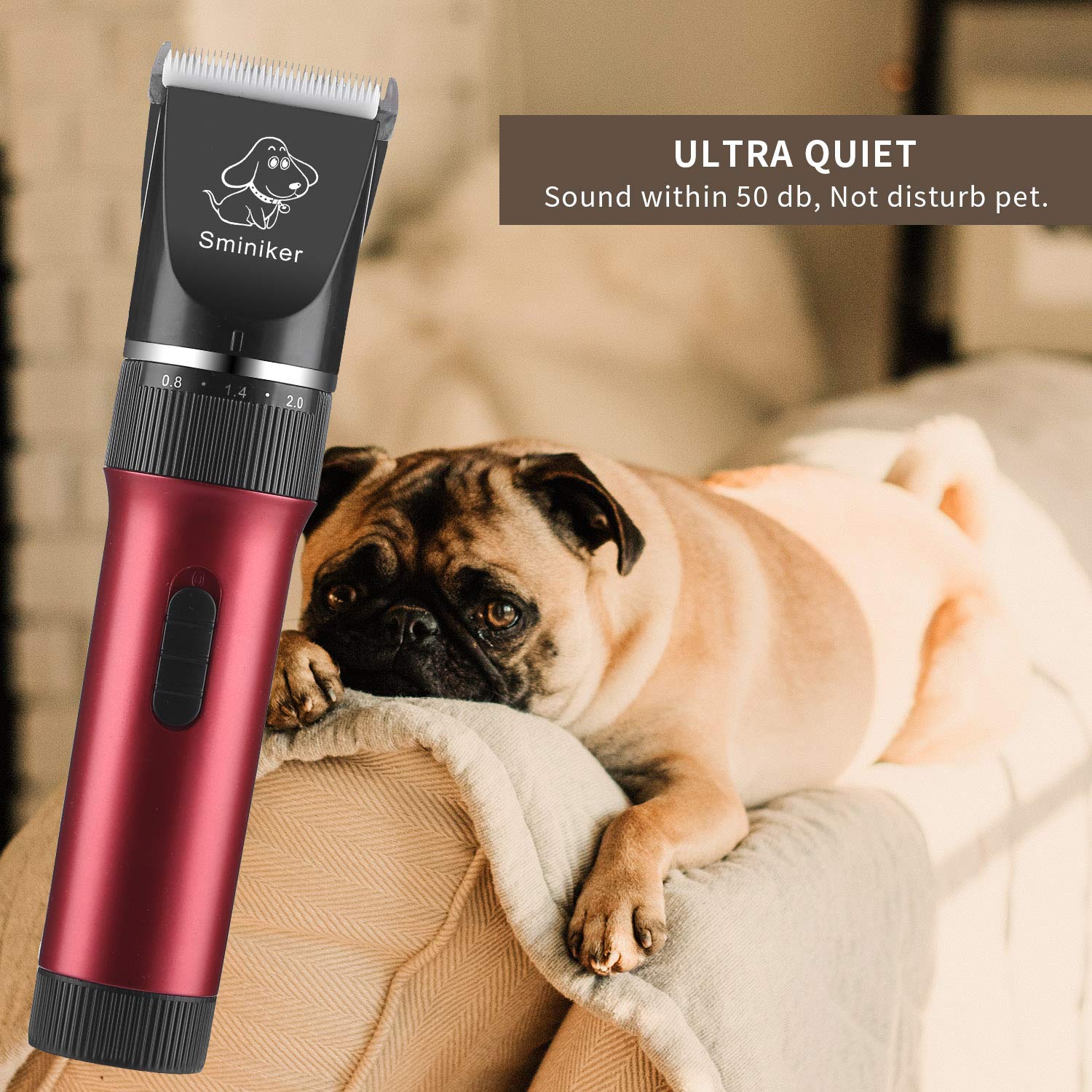 Sminiker Low Noise Dog Clippers 5 Speed Professional Animal Clippers