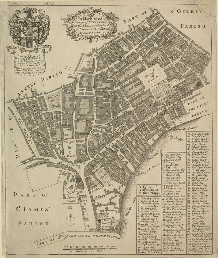 Historic maps of the parish of St MartinintheFields St Martinin