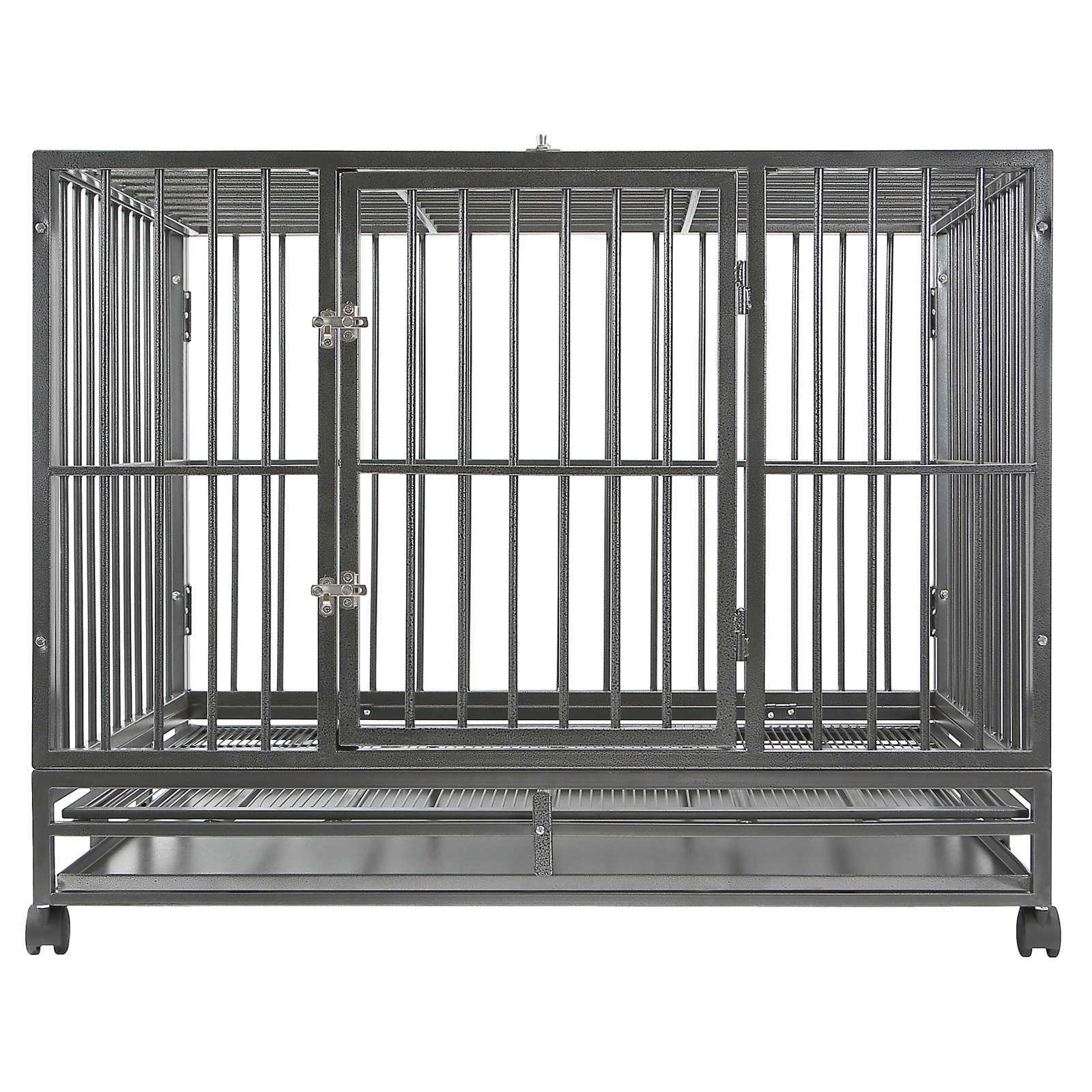42" Large HeavyDuty Metal Dog Crate Cage Indoor Outdoor Kennel Pen
