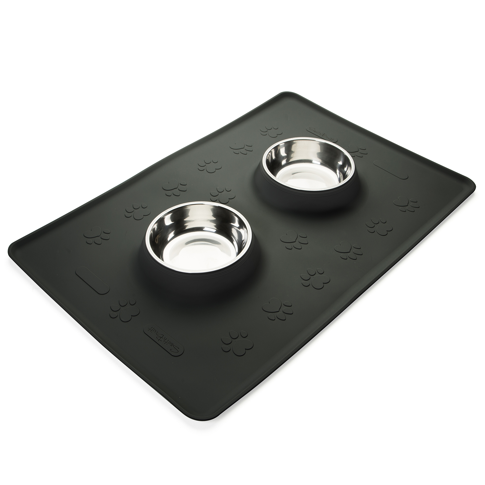 19" x 12" Waterproof Silicone Cat Pet Dog Food Bowl Mat Placemat Tan