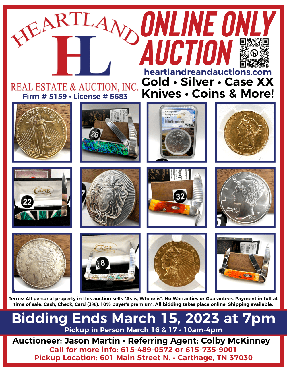 Online only auction hosted by Heartland Real Estate and Auction 150