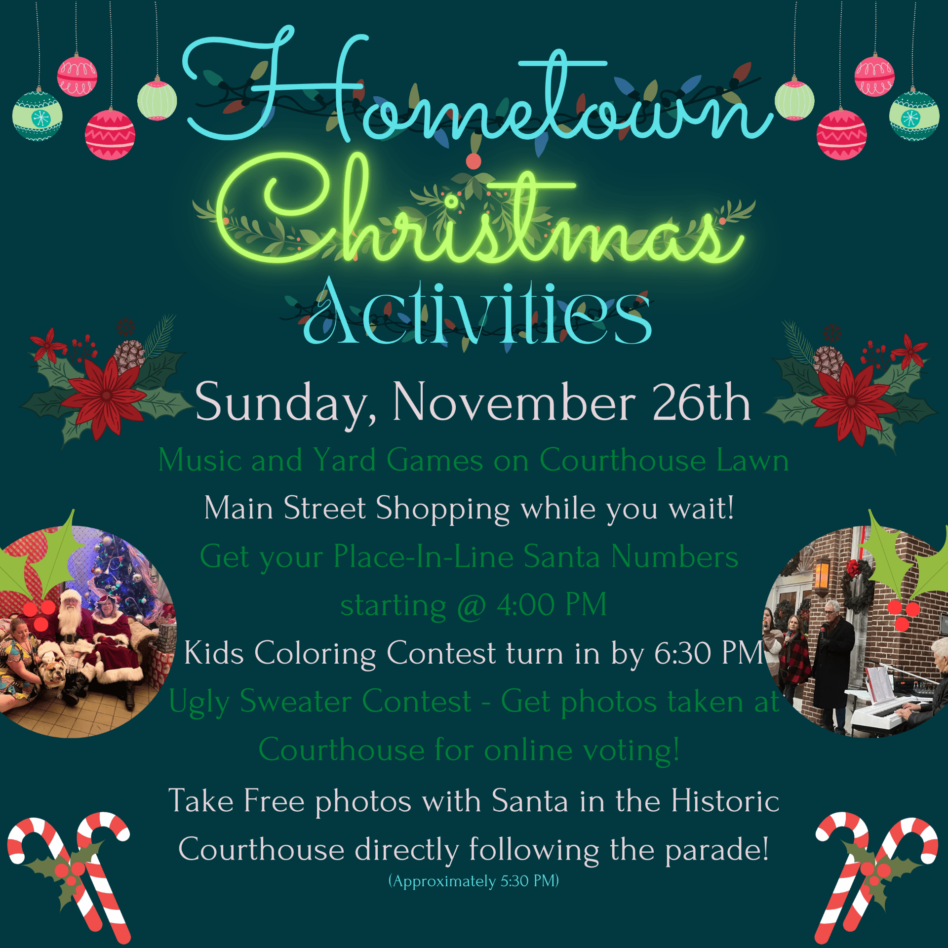 Carthage Hometown Christmas Sunday, November 26th Parade and Family Fun