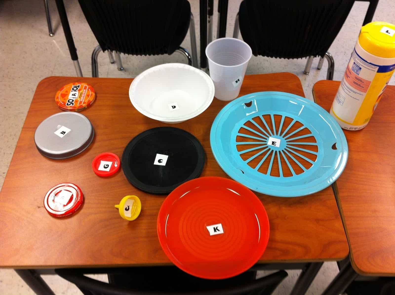 I have collected a bunch of real life circles from my house. We find