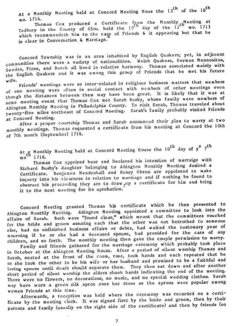 A Cox Family History from Thomas Cox, 16941762 of Gloucester, England