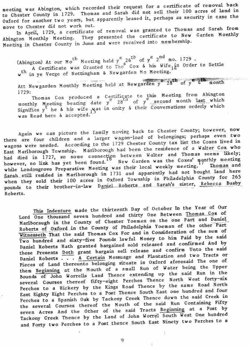 A Cox Family History from Thomas Cox, 16941762 of Gloucester, England