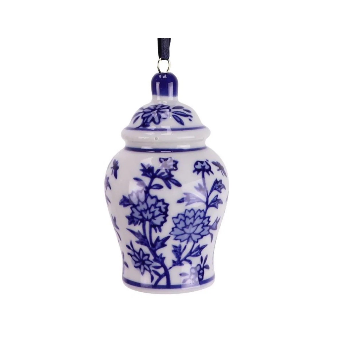 Mini Blue and White Floral Ginger Jar Ornaments, Set of 4 SmithHönig