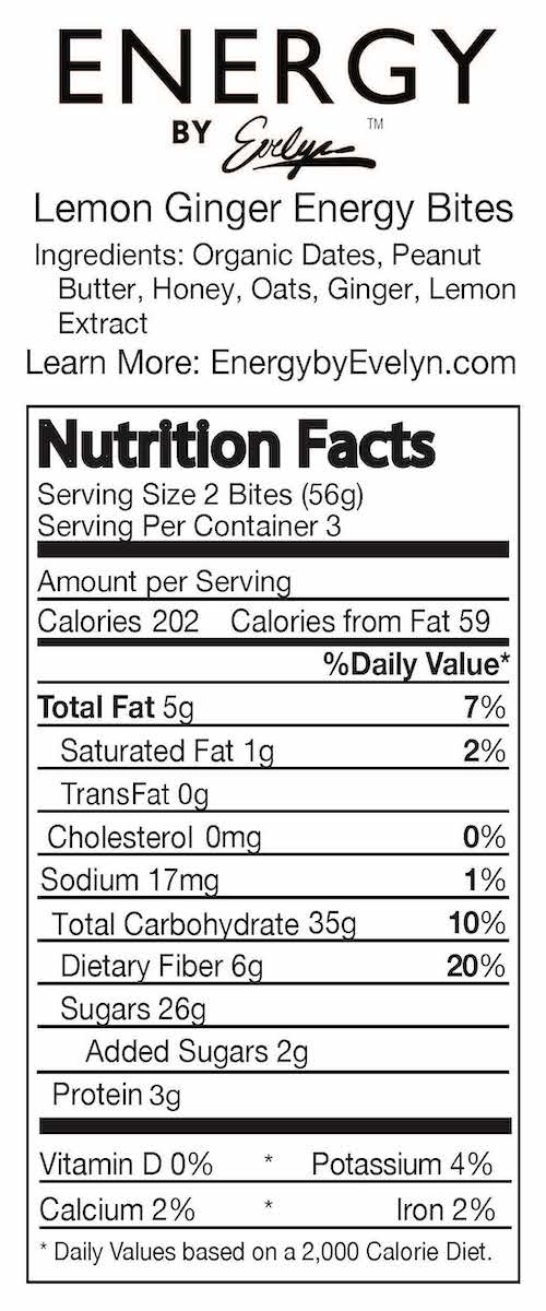 Lemon Ginger Energy Bites (6 Count) Smith Island Baking Company