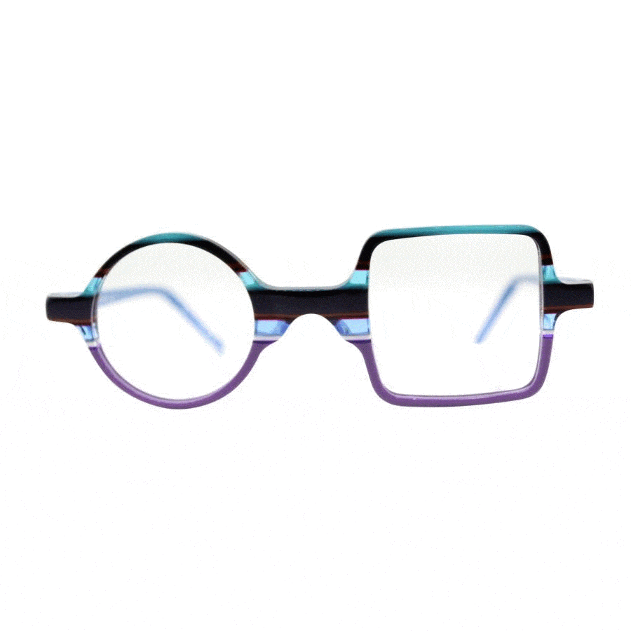 Square Circle Eyeglasses MSG ME Striped Funky Frames
