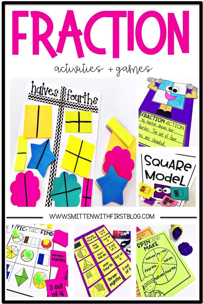 Fraction activities, games, and read alouds for 1st and 2nd grade