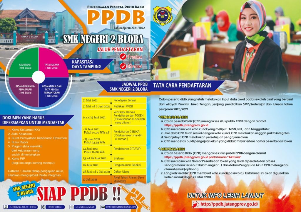 BROSUR PPDB SMKN 2 BLORA TAHUN PEALAJARAN 2021/2022 SMK NEGERI 2 BLORA