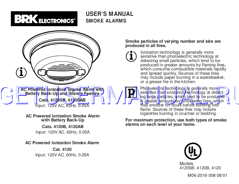 Brk electronics 9120b 120v ionization smoke detector w/battery backup. Brk Smoke Alarm 4120b Replacement - Arm Designs