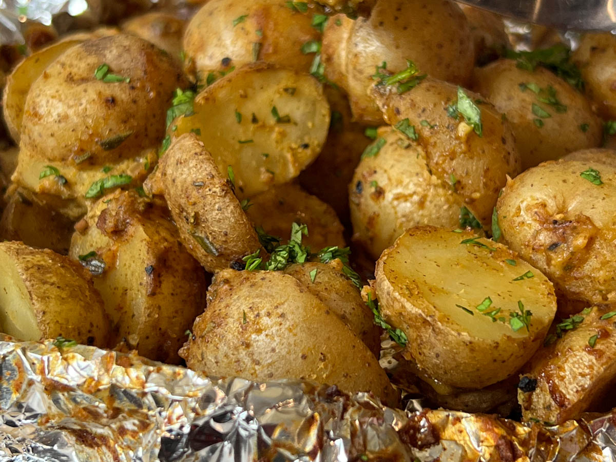 smoked mustard potatoes