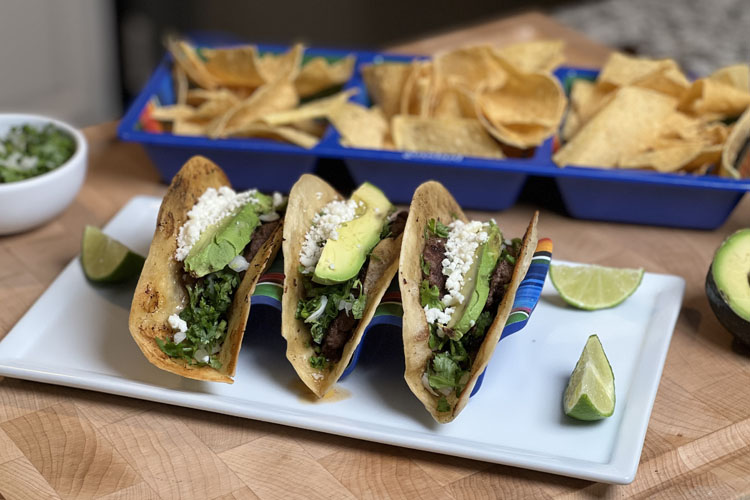 smashburger tacos plated