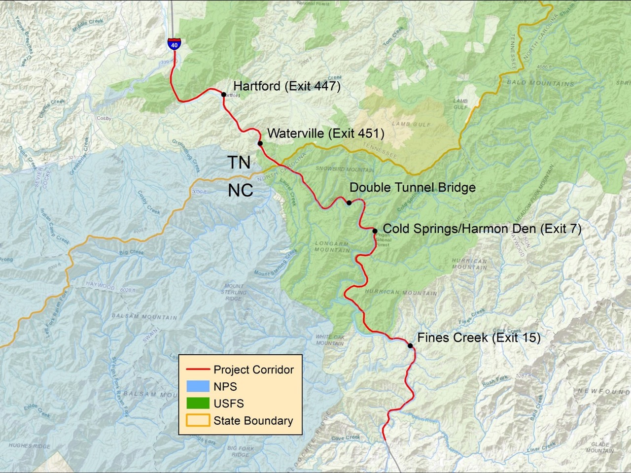 I40 Pigeon River Project Area Safe Passage