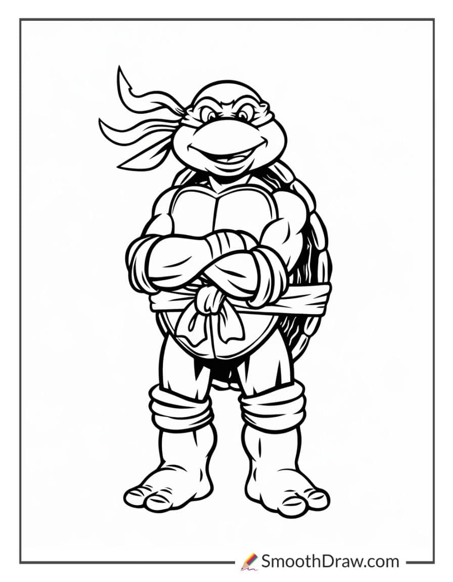Teenage Mutant Ninja Turtle Coloring Pages Smooth Draw