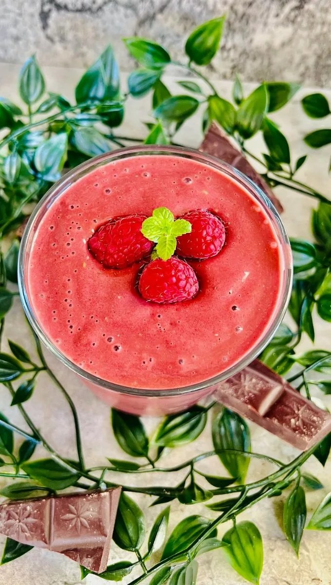 DairyFree Protein Raspberry Chocolate Smoothie