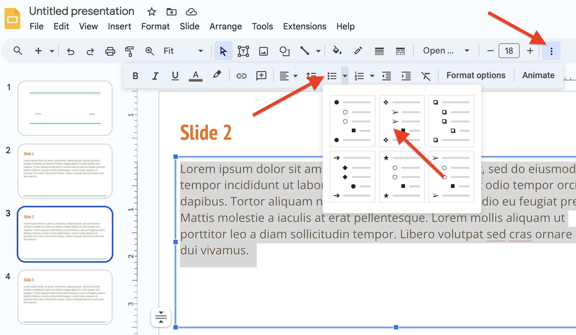 How to Add Bullet Points in Google Slides