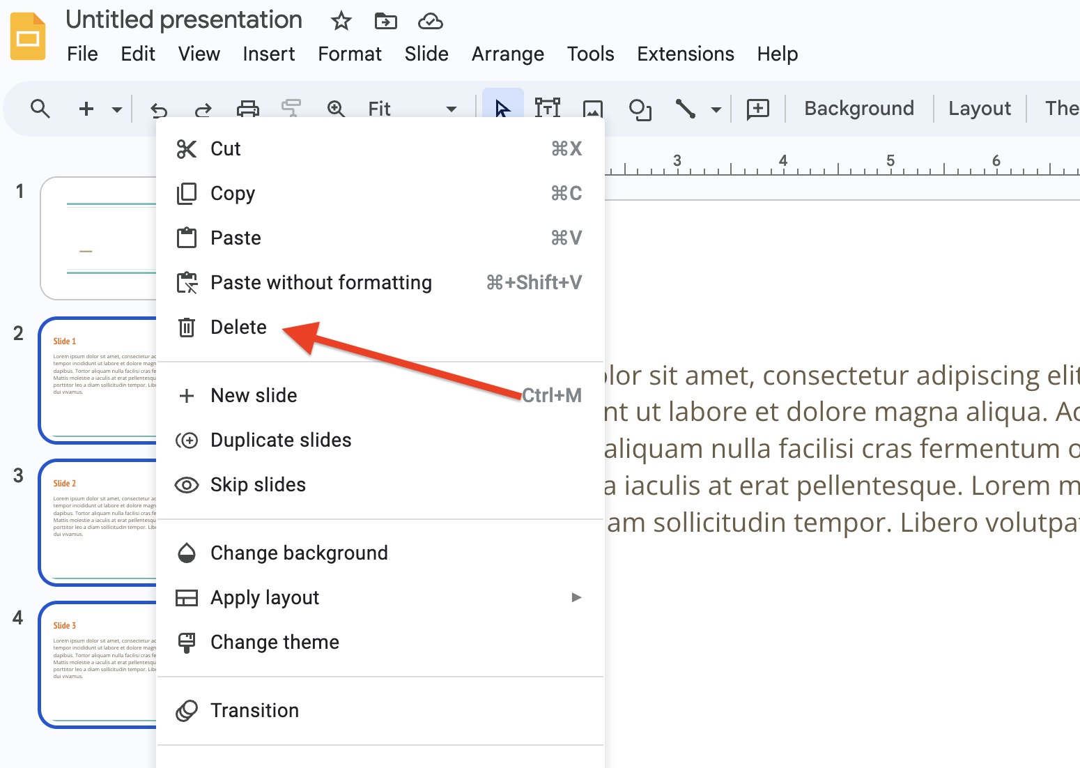 How to Delete Multiple Slides in Google Slides