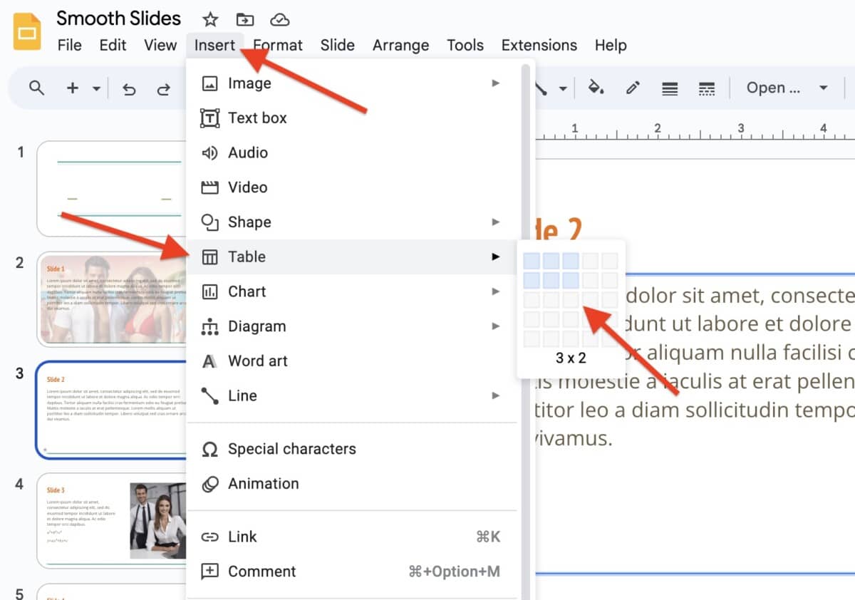 How to Make a Table in Google Slides