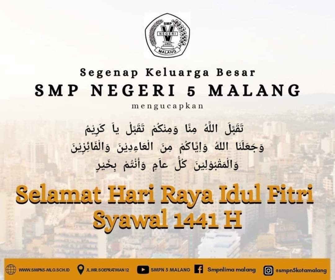 Selamat Idul Fitri 1441 H SMP NEGERI 5 MALANG