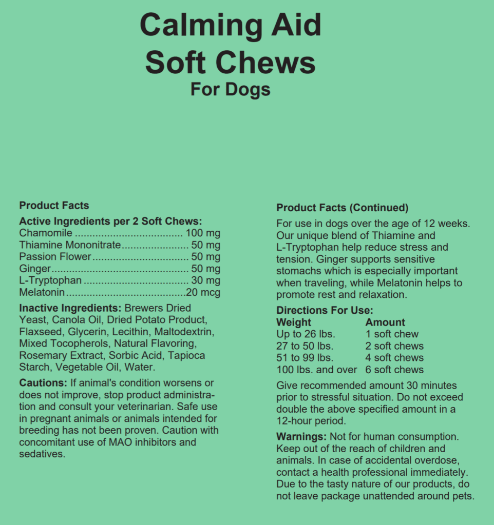 Private Label Calming Aid for Dogs Sleep Support Soft Chews