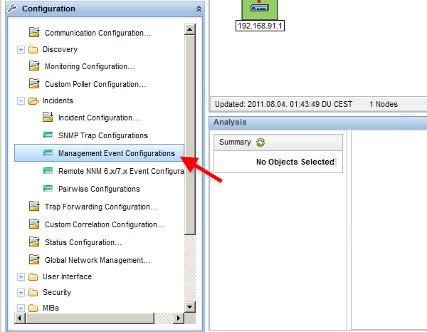 Configure SMS alerts for HP Network Node Manager