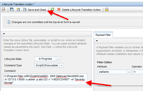 Configure SMS alerts for HP Network Node Manager