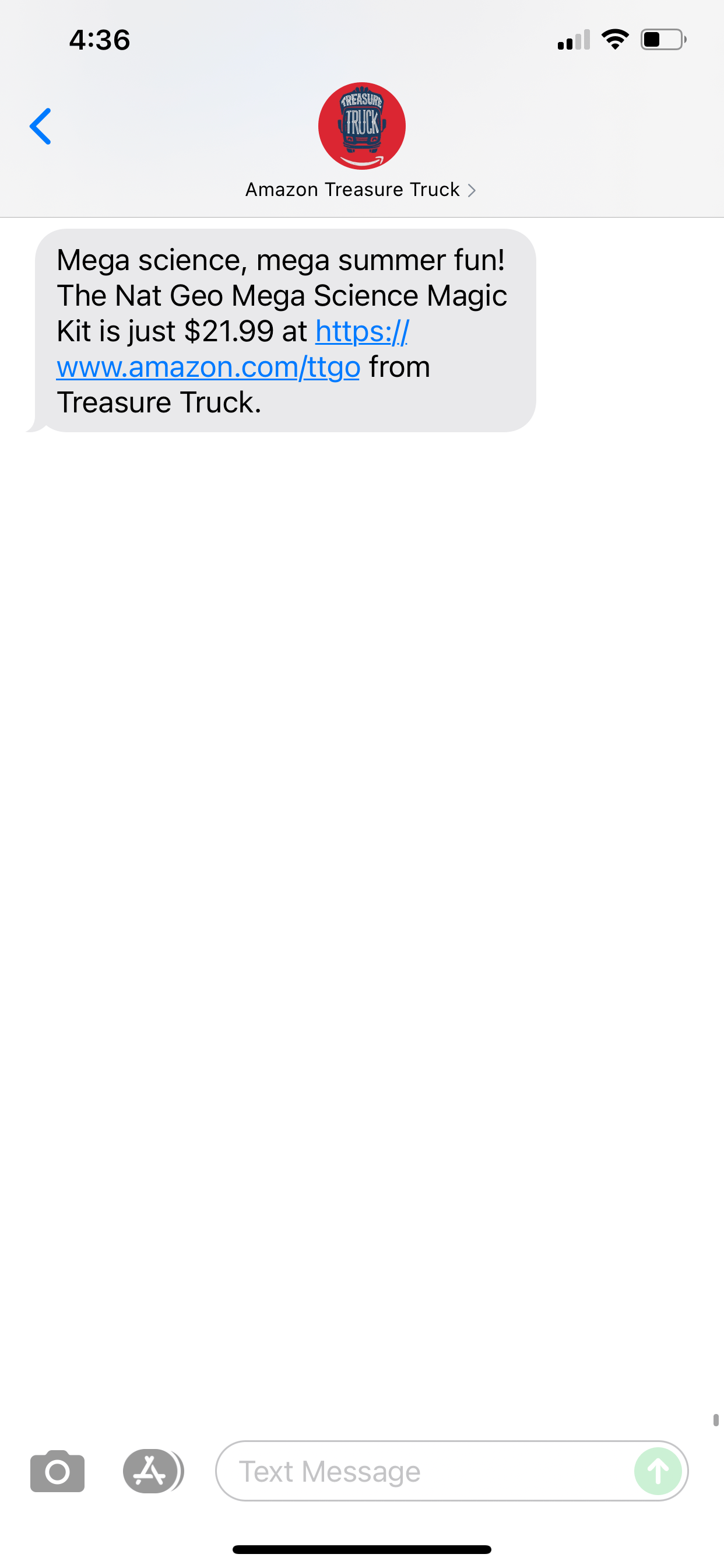 Amazon Treasure Truck Text Marketing Examples SMS Archives