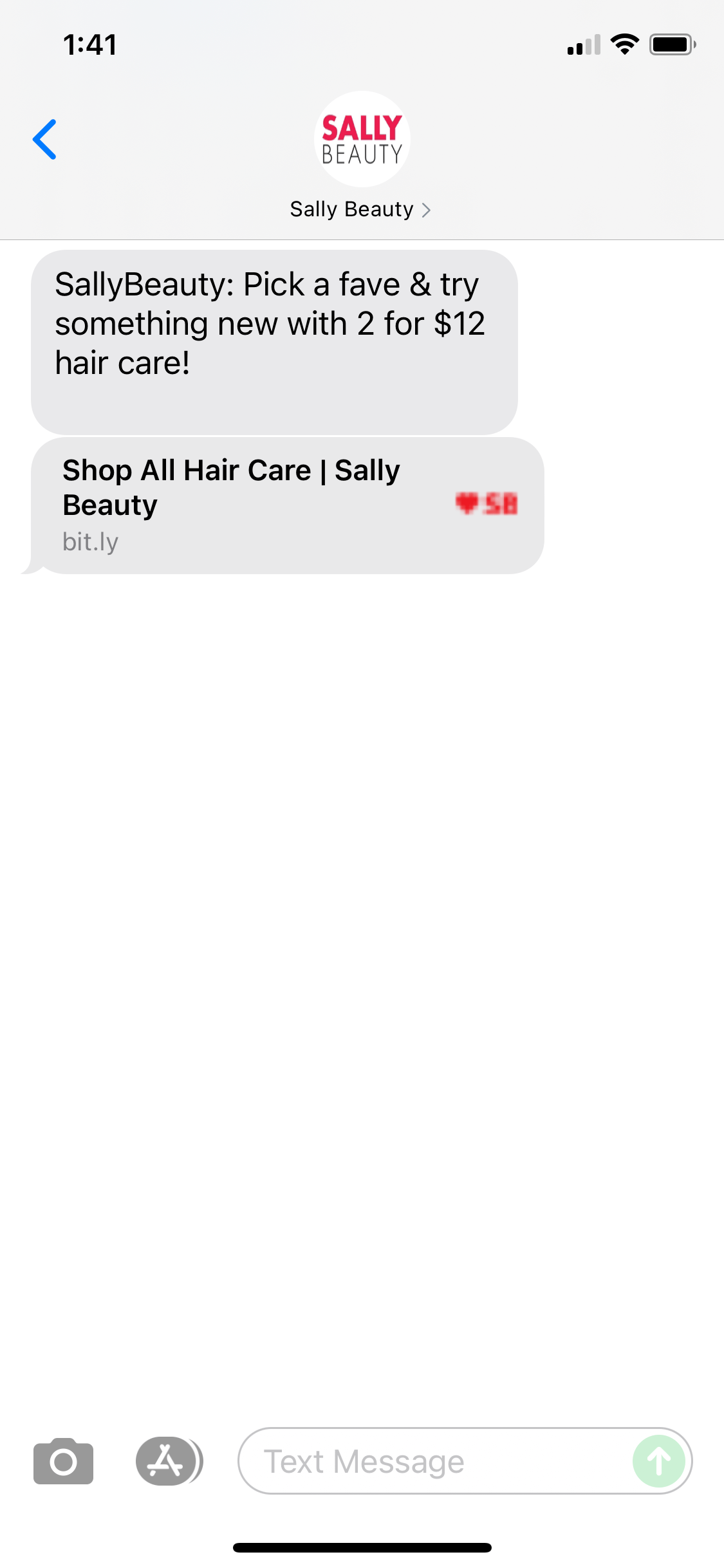 Sally Beauty Text Message Marketing Example 09.02.2021 SMS Archives