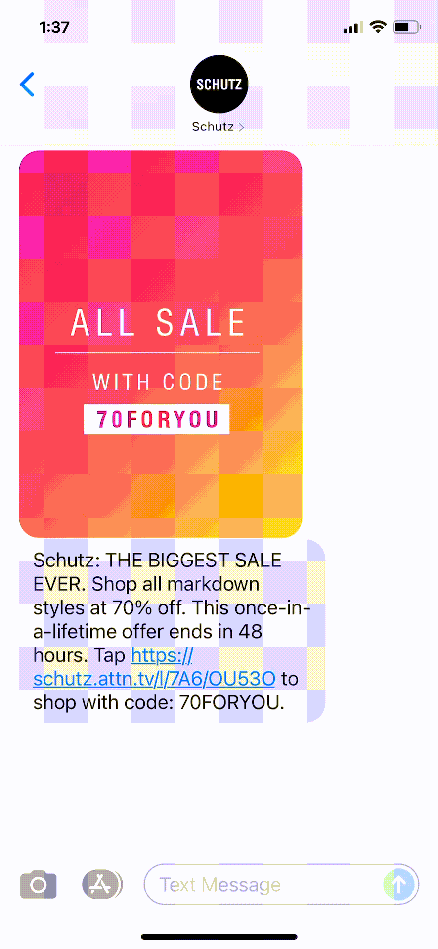 SchutzTextMessageMarketingExample09.03.2021 SMS Archives