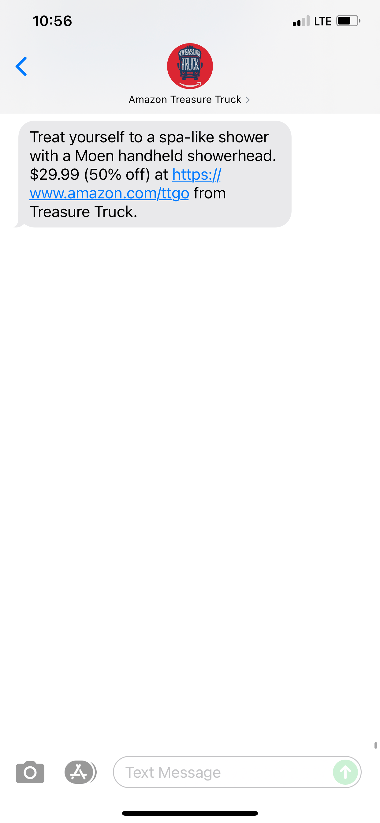 Amazon Treasure Truck Text Message Marketing Example 07.28.2021 SMS