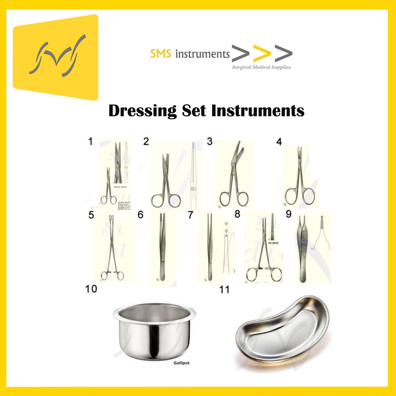 Dressing Set Instruments Medical Surgical Sets SMS Surgical Isntruments