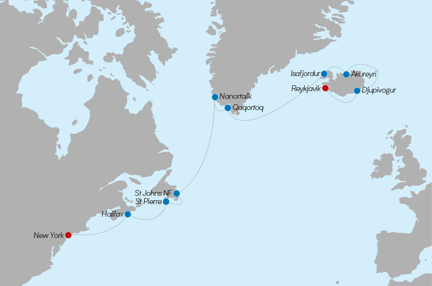 Iceland to New York SMSMondial