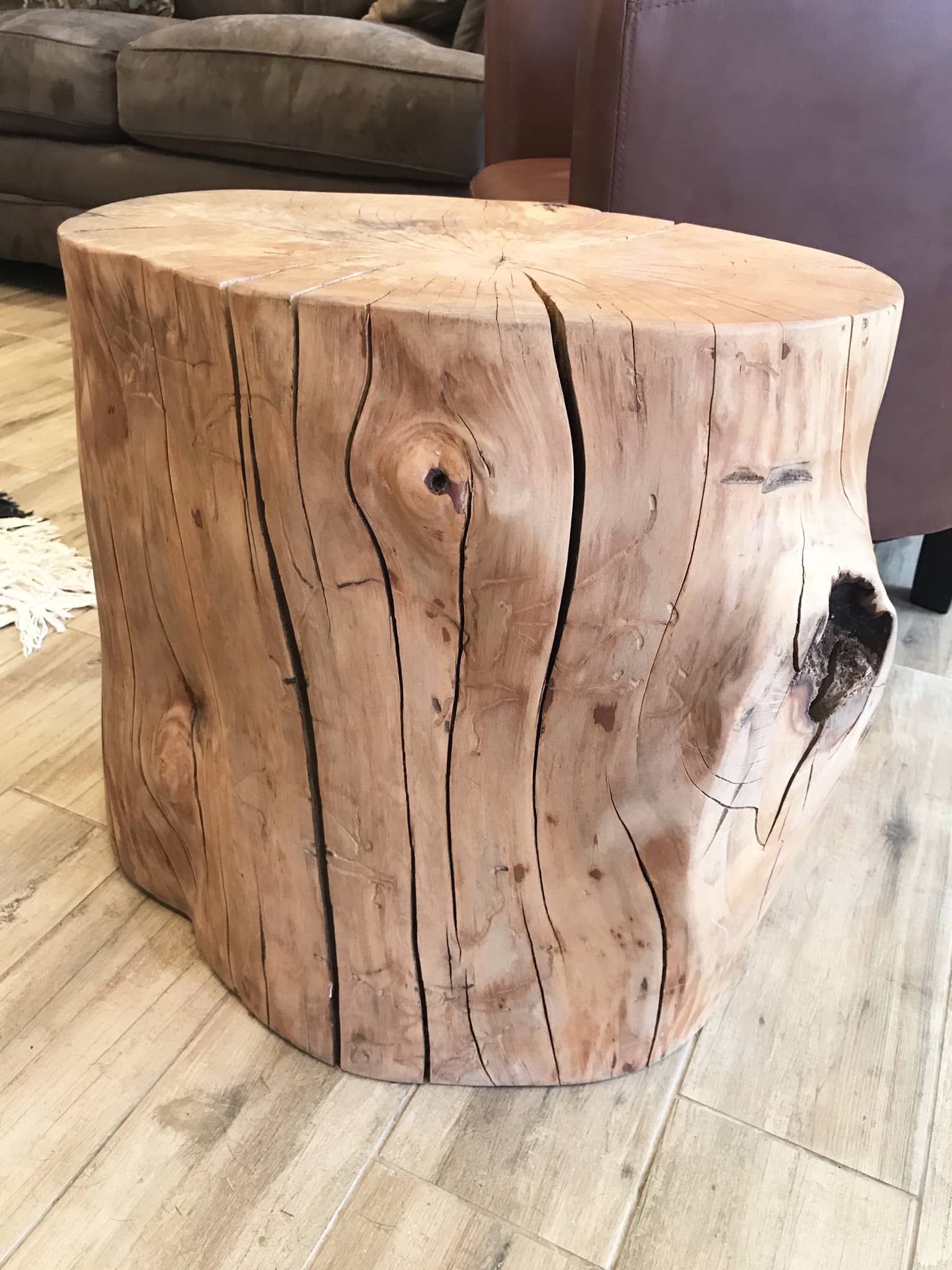 Madrone Stump Side Table Custom Furniture Temecula