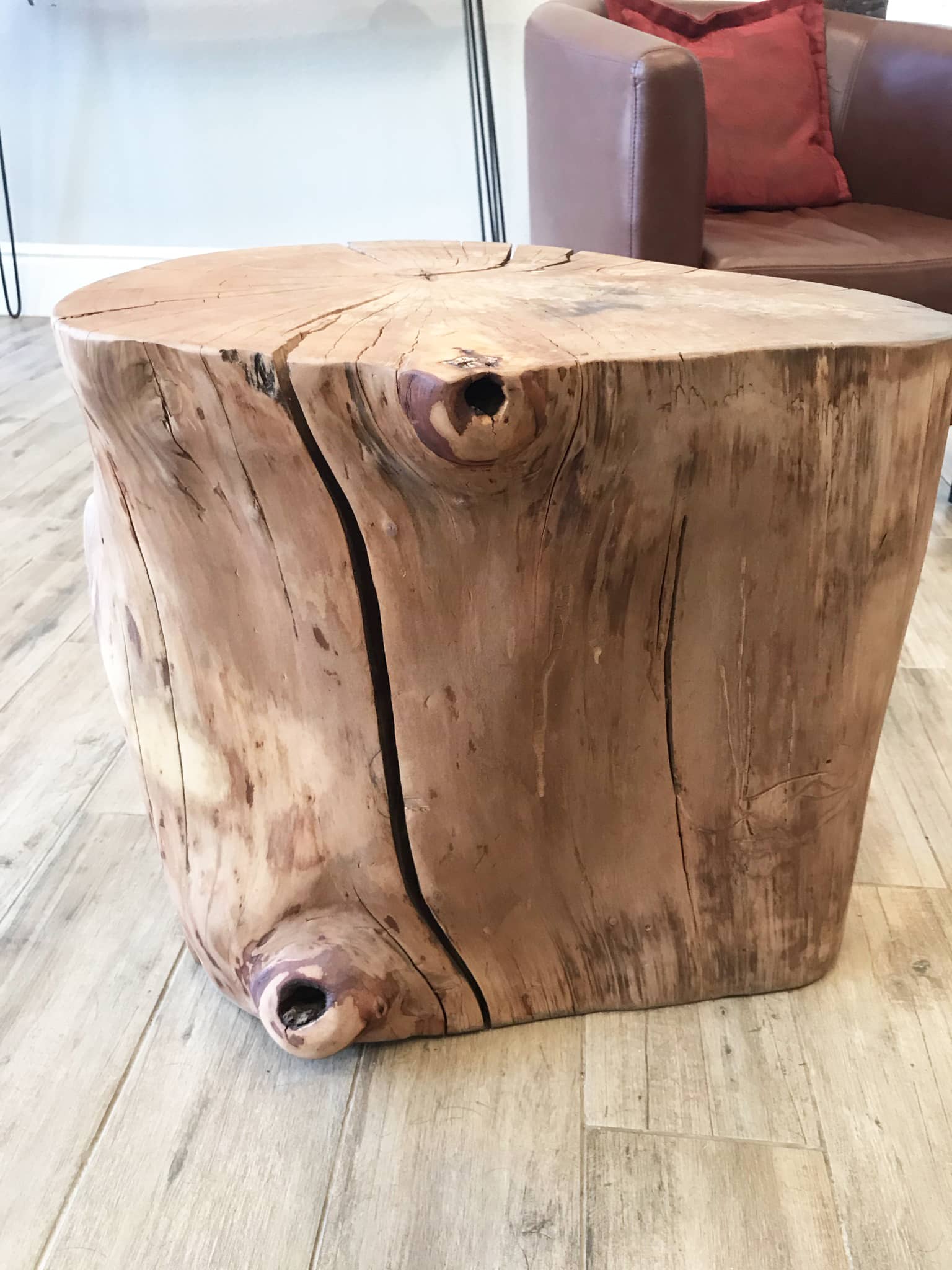 Madrone Stump Side Table Custom Furniture Temecula