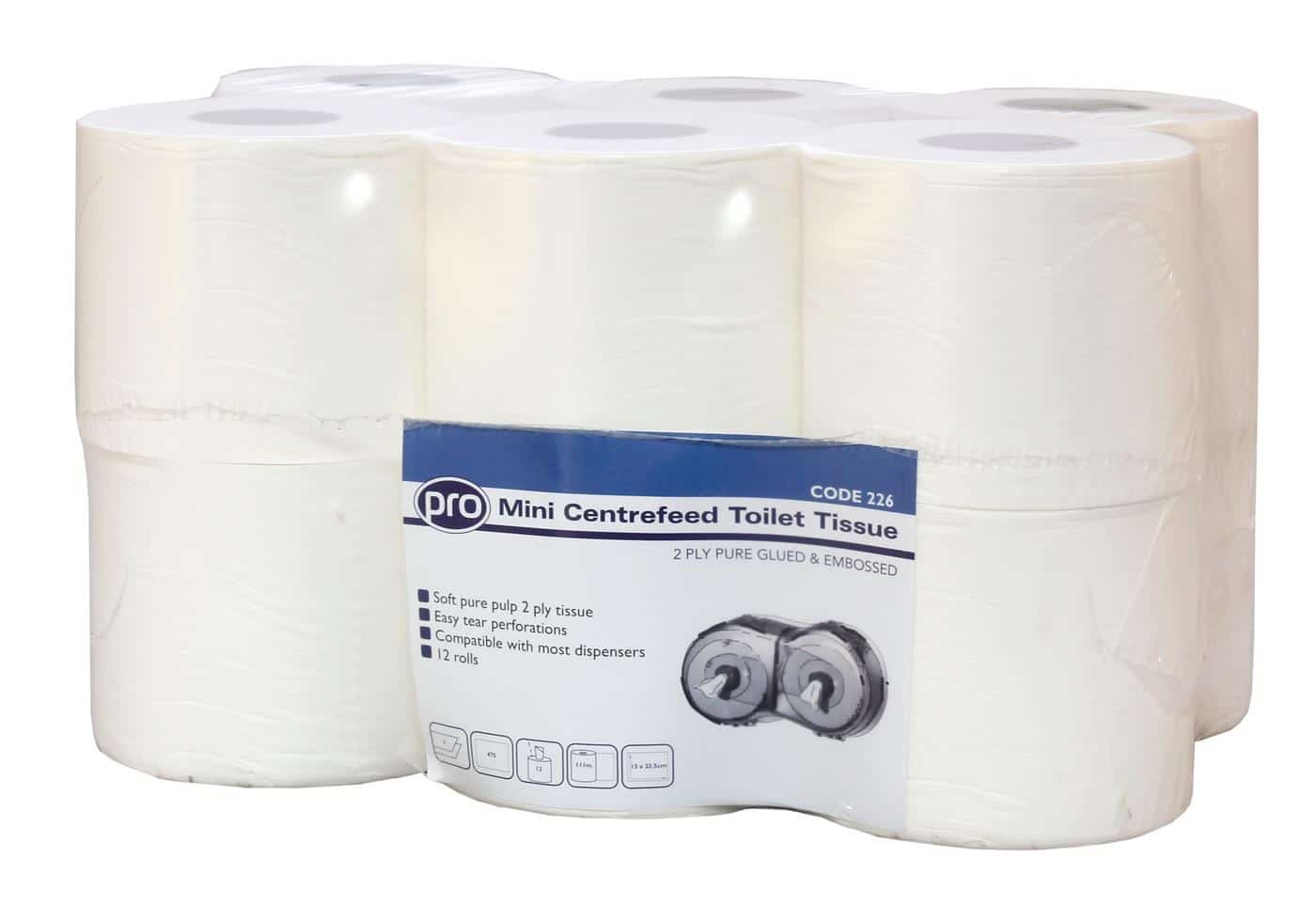 Mini Centrefeed Toilet Rolls SmartOne compatible Smudge & Dribble