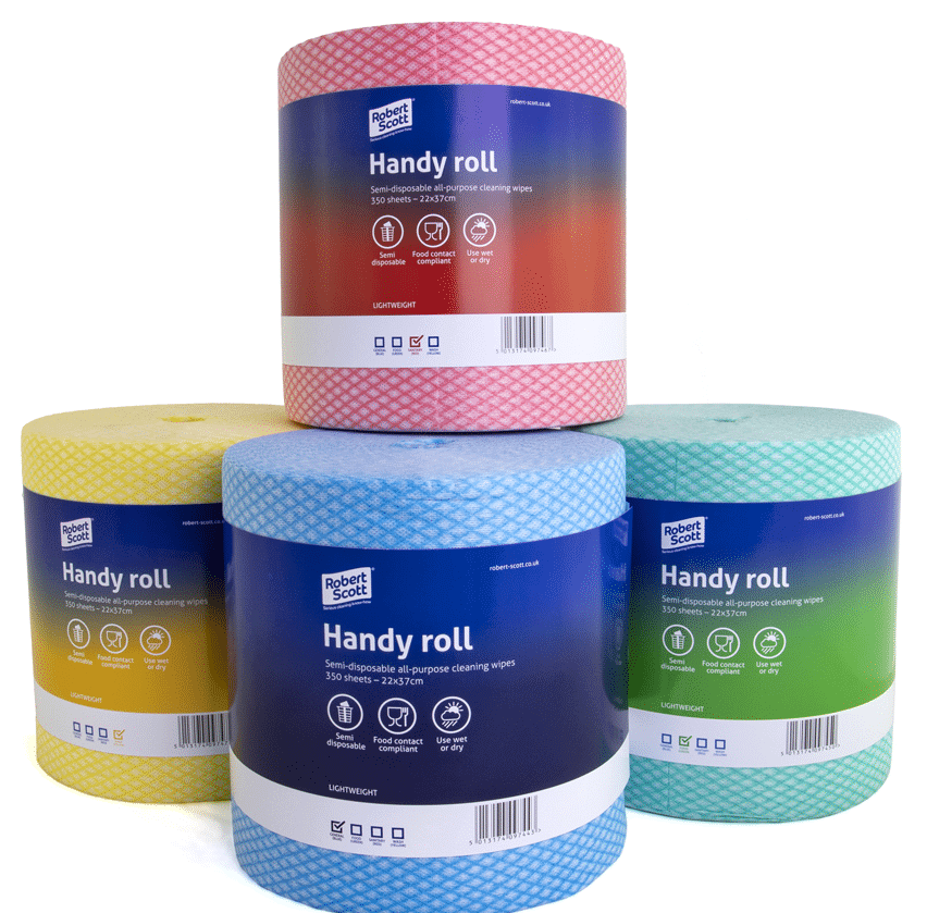 Handy Roll NonWoven Wipes 1 x 350 Smudge & Dribble