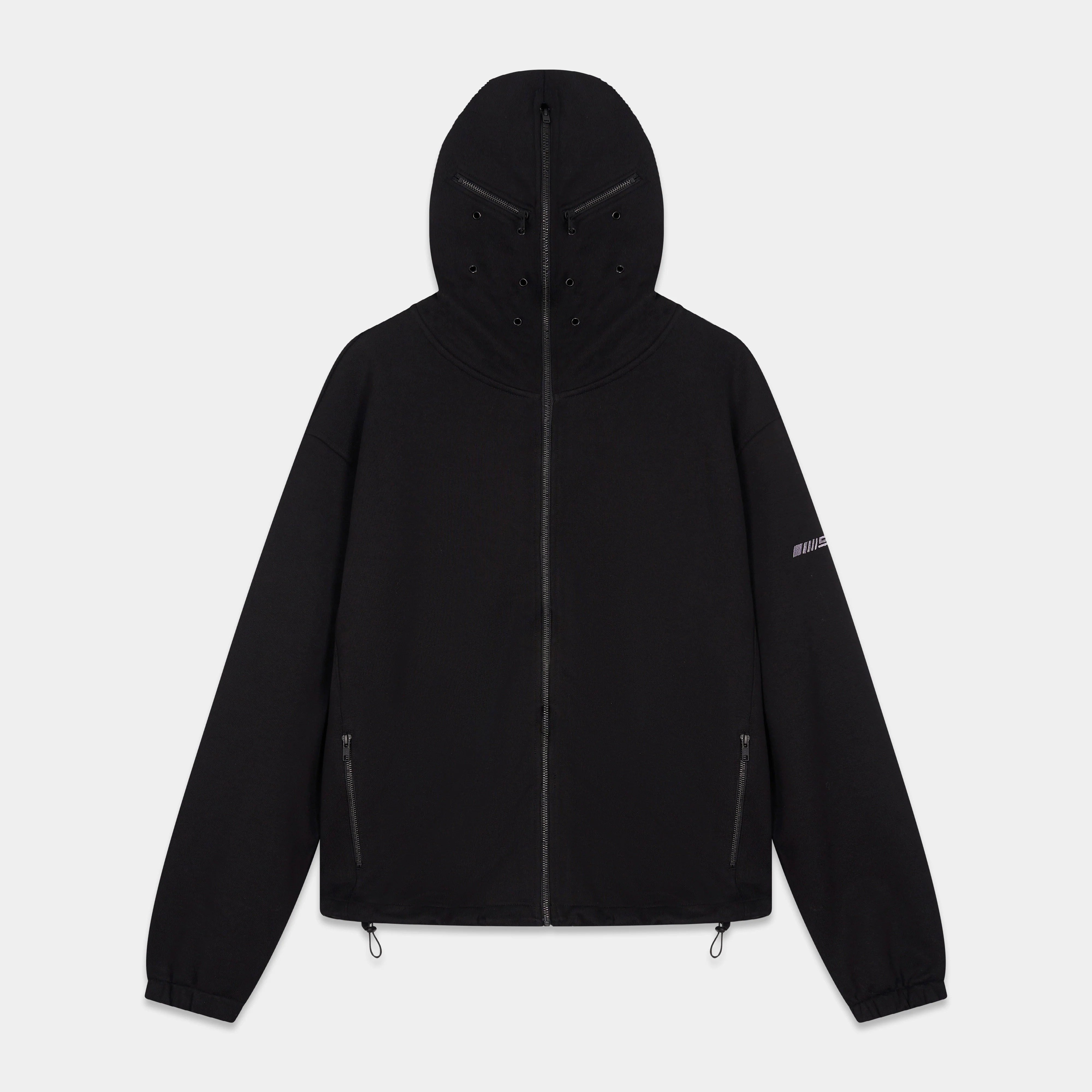 Balaclava zip hoodie in black Hoodie SMYRNA
