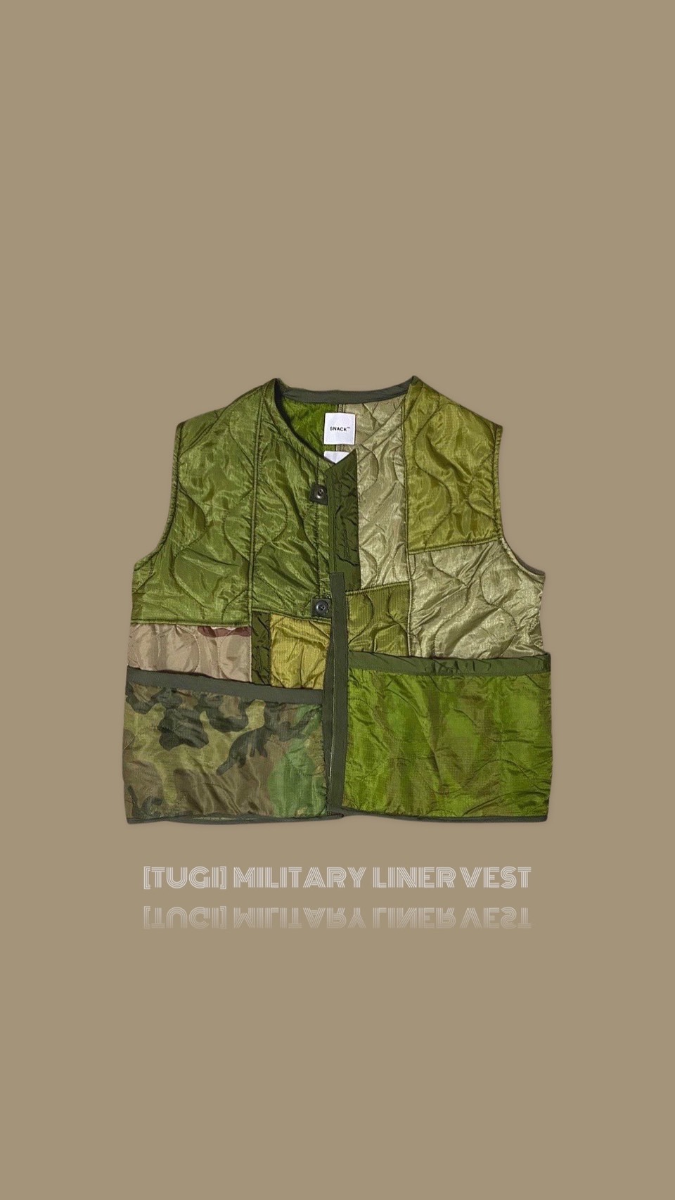 [TUGI] MILITARY LINER VEST SNACK NGL：スナック エヌジーエル