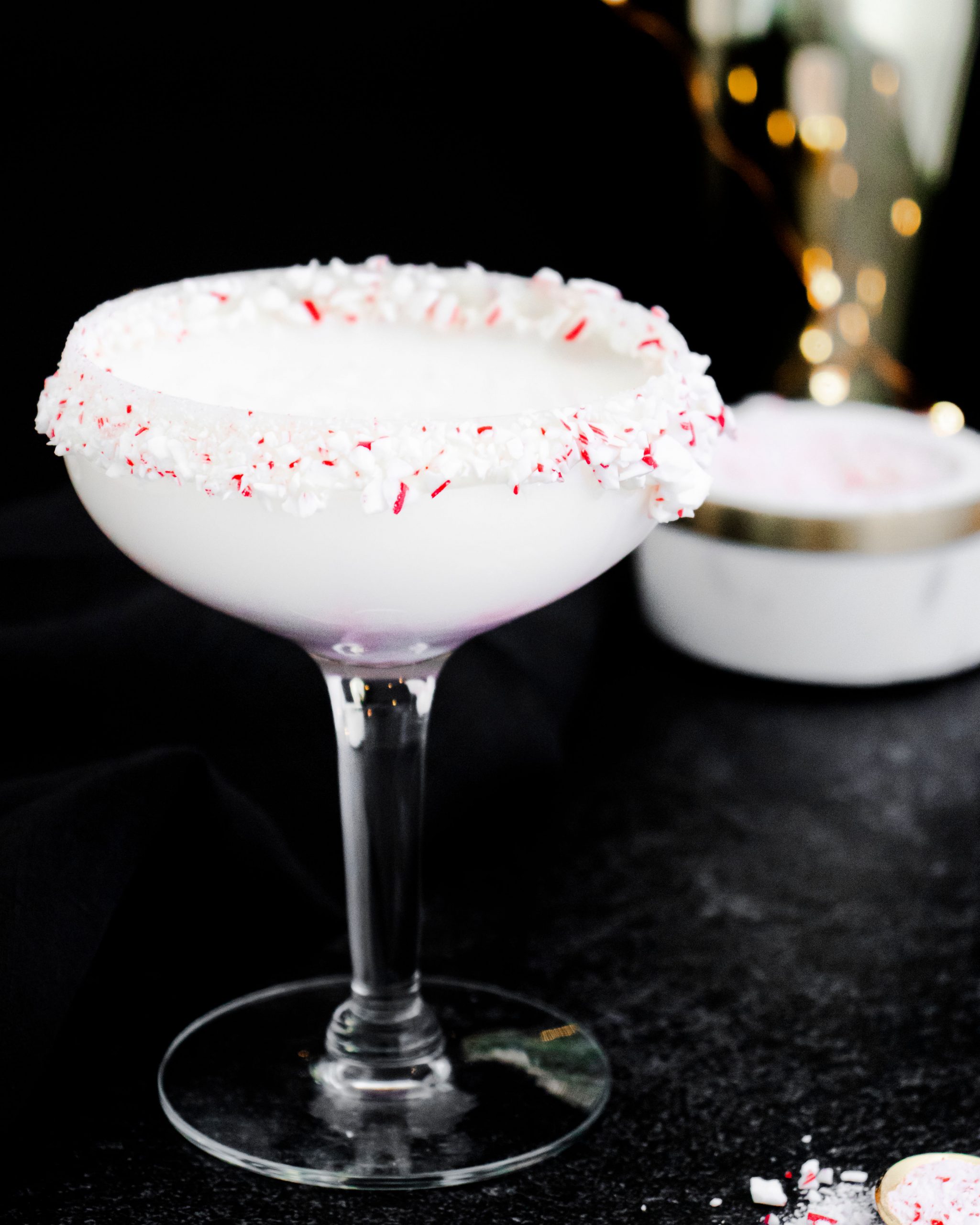 White Chocolate Peppermint Martini Snacks and Sips