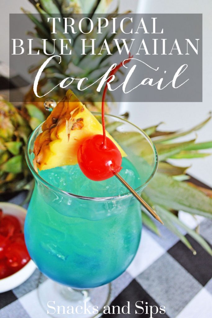 Tropical Blue Hawaiian Cocktail Snacks and Sips