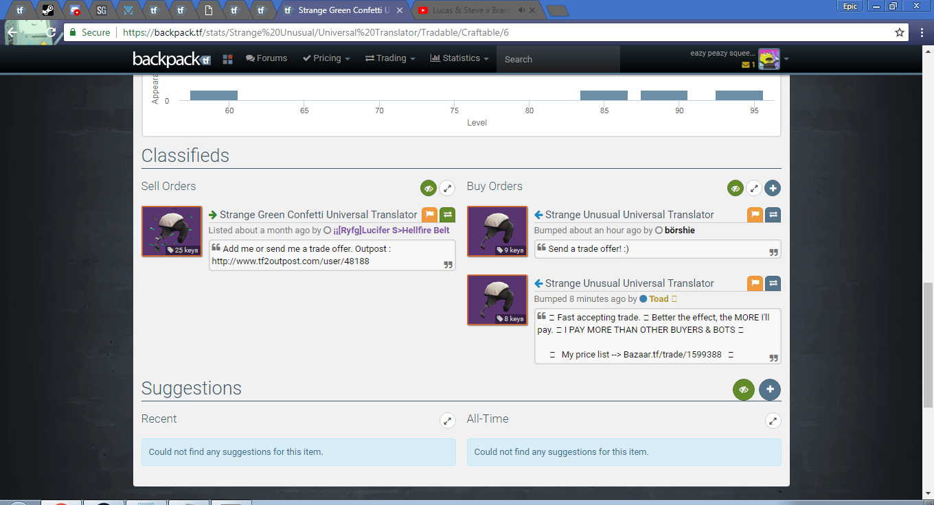 Strange Green Confetti Universal Translator backpack.tf