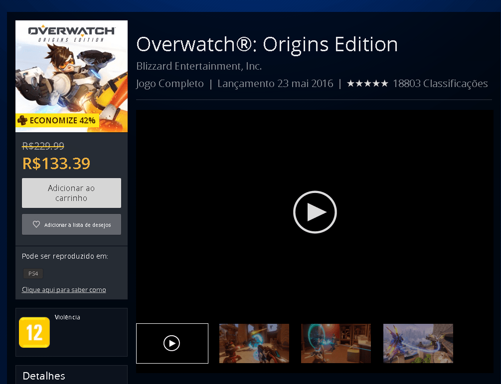 [PSN PLUS PS4] Overwatch R 133,39 Um dos melhores games do console Bem Barato Cupons