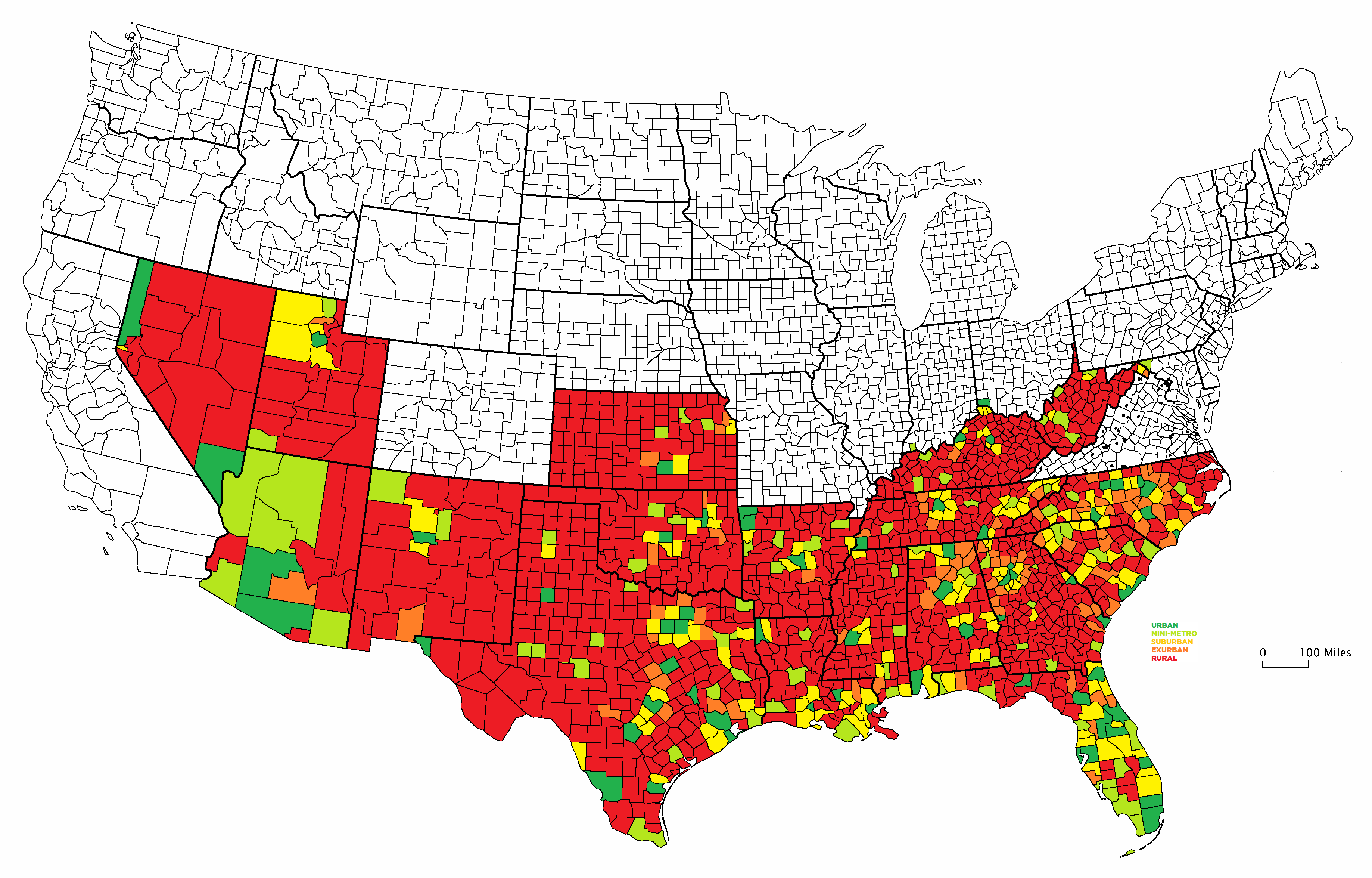 City Rural Or Suburban Map Of The World Let's build an relevant "urban/suburban/rural county" map